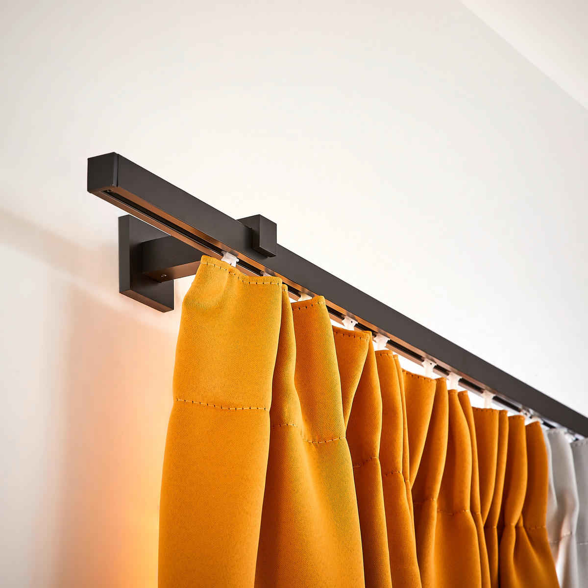 VORHANGSTANGENSET 200 cm  - Schwarz, Design, Metall (200cm) - Homeware