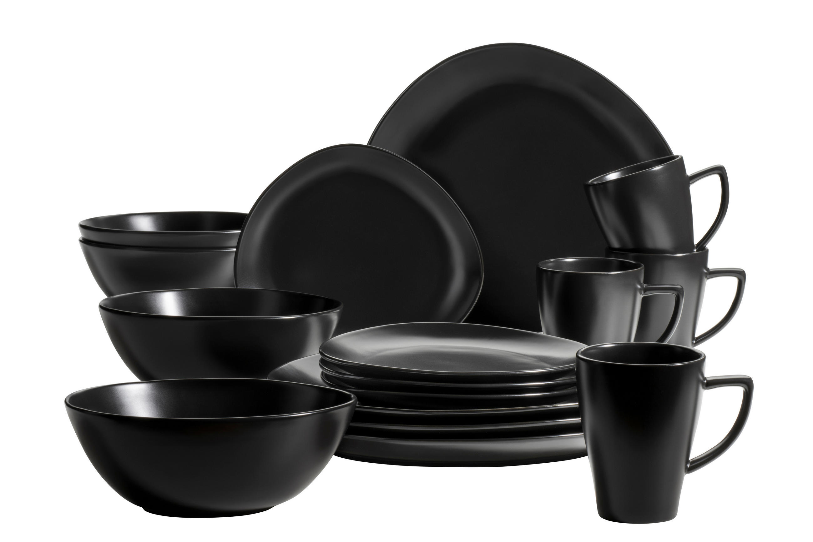 KOMBISERVICE 16-teilig Glendale  - Schwarz, Basics, Keramik (44/34/33,6cm) - Mäser
