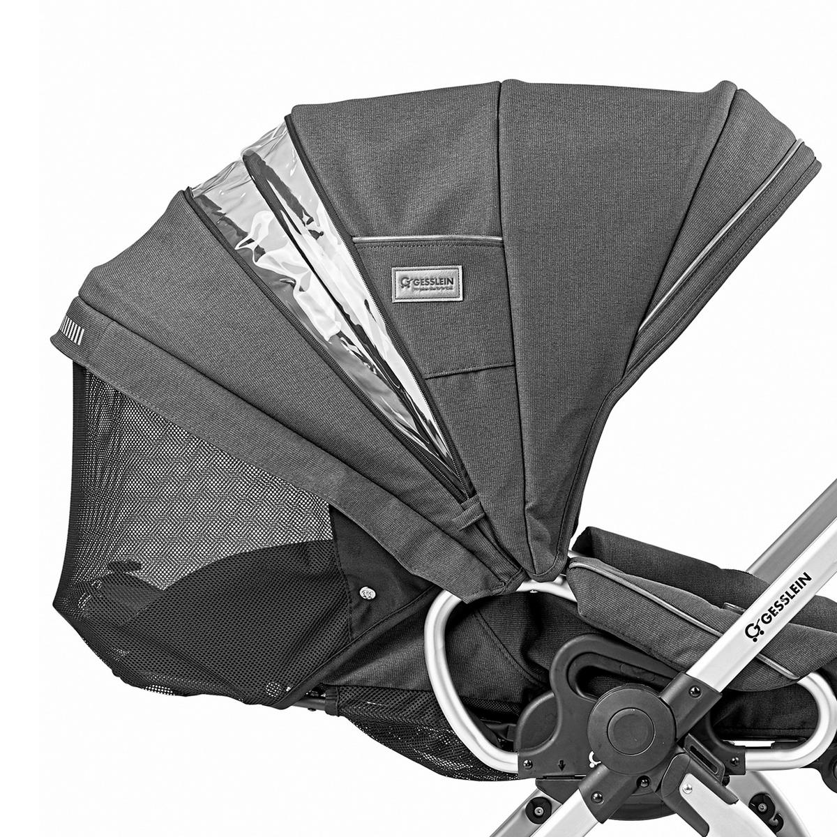 KINDERWAGENSET F4 Air+  - Cognac/Schwarz, Basics, Textil/Metall (57/129/100cm) - Gesslein