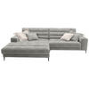 ECKSOFA in Flachgewebe Hellgrau  - Hellgrau/Schwarz, Design, Textil/Metall (207/296cm) - Dieter Knoll