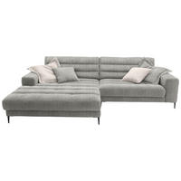 ECKSOFA in Flachgewebe Hellgrau  - Hellgrau/Schwarz, Design, Textil/Metall (207/296cm) - Dieter Knoll