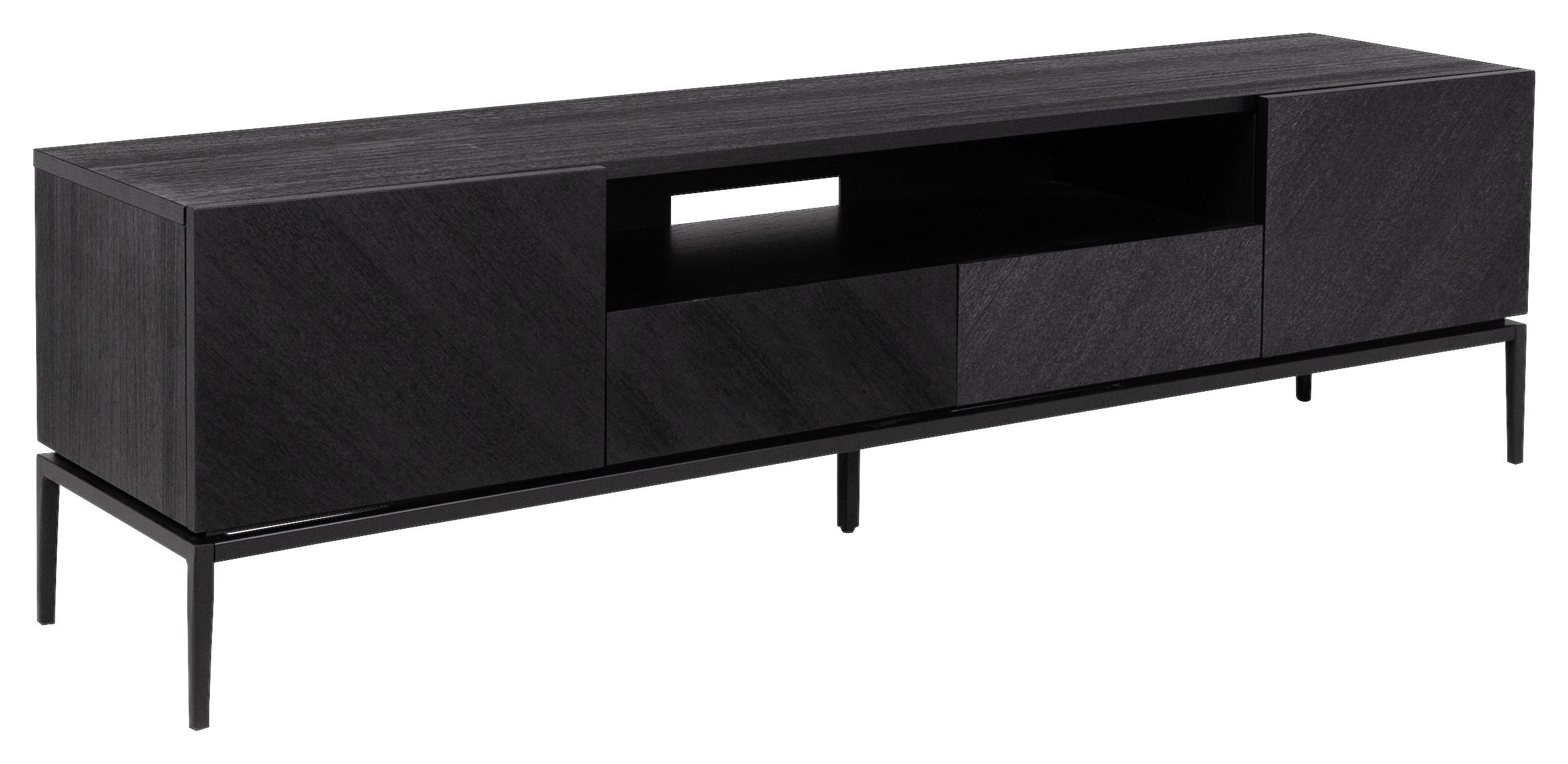 home24 NÍZKA KOMODA, čierna, 180/50/40 cm