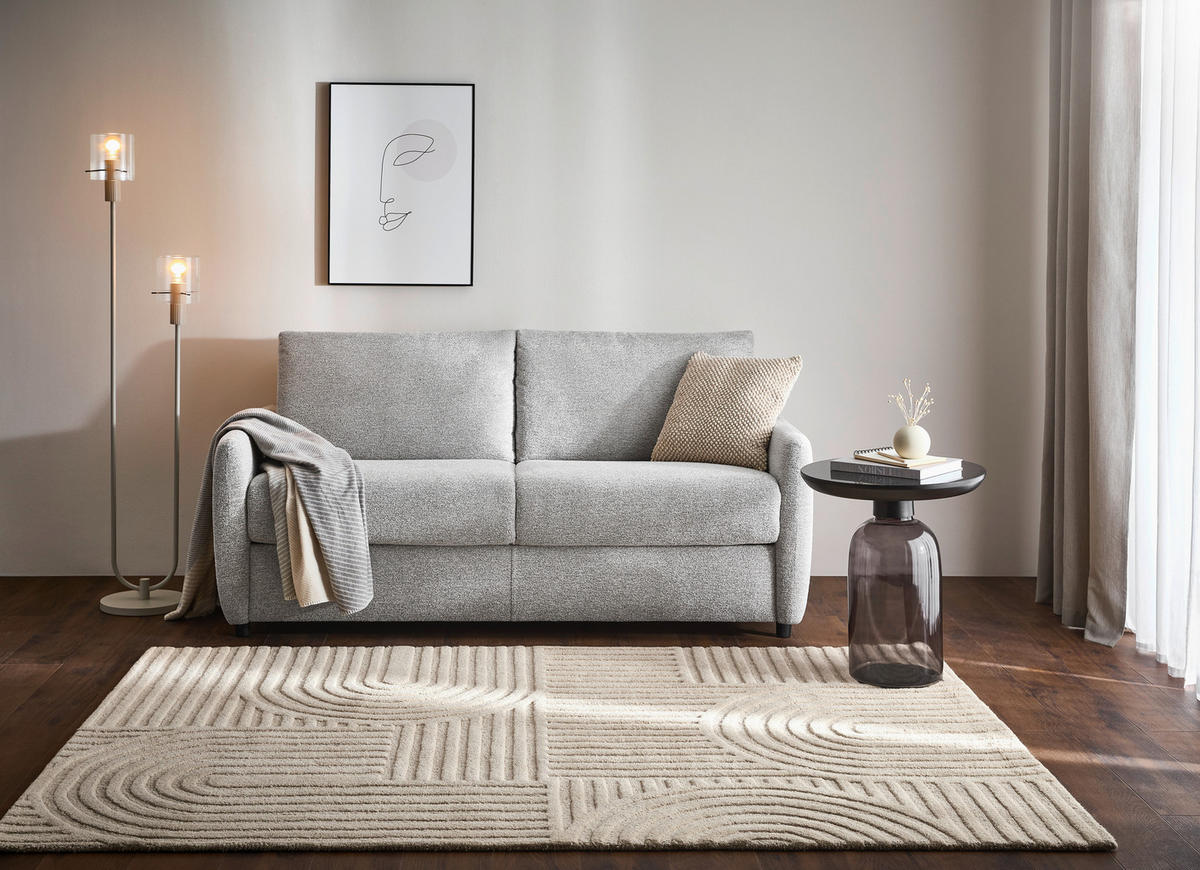 ZOFA S POSTELJNO FUNKCIJO,  siva tekstil  - črna/siva, Design, tekstil (184/91/99cm) - Xora