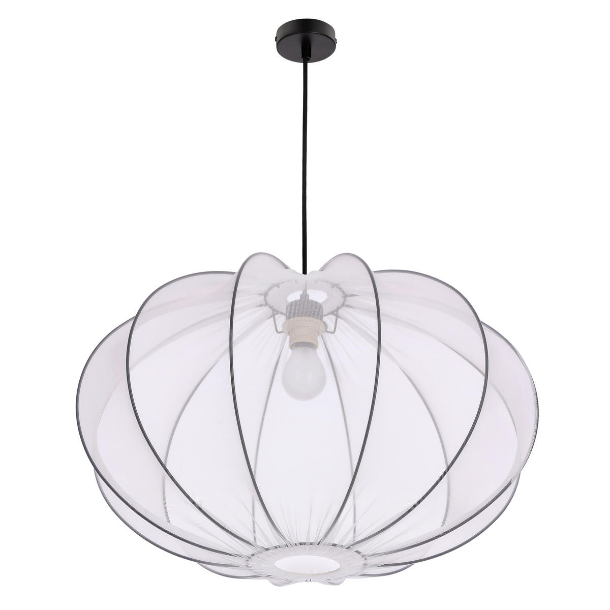 PENDELLEUCHTE 60/60/135 cm  - Schwarz/Weiß, KONVENTIONELL, Kunststoff/Metall (60/60/135cm)