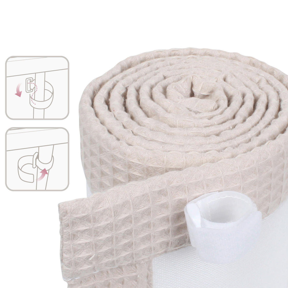 NESTCHEN babybay Nestchen 3D Mesh  - Sandfarben, Basics, Naturmaterialien (200/24/2cm) - Tobi
