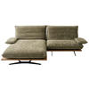 ECKSOFA Graugrün, Wildeiche Chenille, Flachgewebe Rücken echt, Armteilverstellung, Relaxfunktion, Drehsitzfunktion  - Wildeiche/Schwarz, Design, Holz/Textil (161/284cm) - Koinor