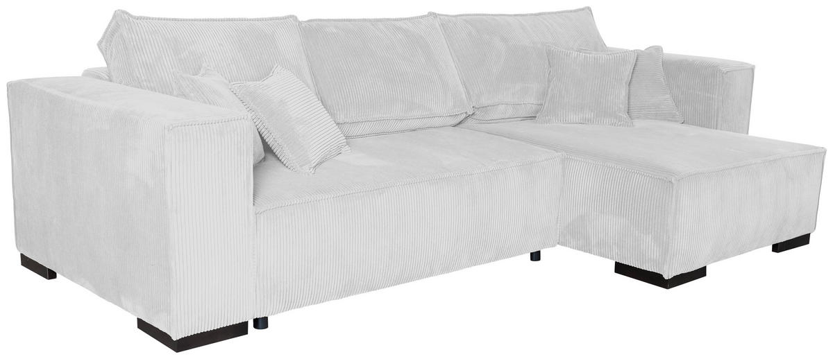 ECKSOFA  in Cord Perlmutt  - Perlmutt/Braun, KONVENTIONELL, Holz/Textil (293/160cm) - Carryhome