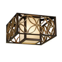 DECKENLEUCHTE Remy 36.8/36,8/23,8 cm   - Dunkelbraun/Goldfarben, LIFESTYLE, Glas/Metall (36.8/36,8/23,8cm) - Elstead Lighting