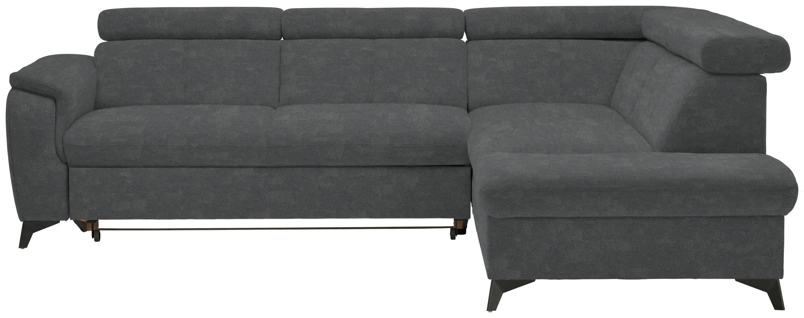 ECKSOFA in Mikrofaser Anthrazit  - Anthrazit/Schwarz, Design, Textil/Metall (260/203cm) - Stylife