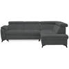 ECKSOFA in Mikrofaser Anthrazit  - Anthrazit/Schwarz, Design, Textil/Metall (260/203cm) - Stylife