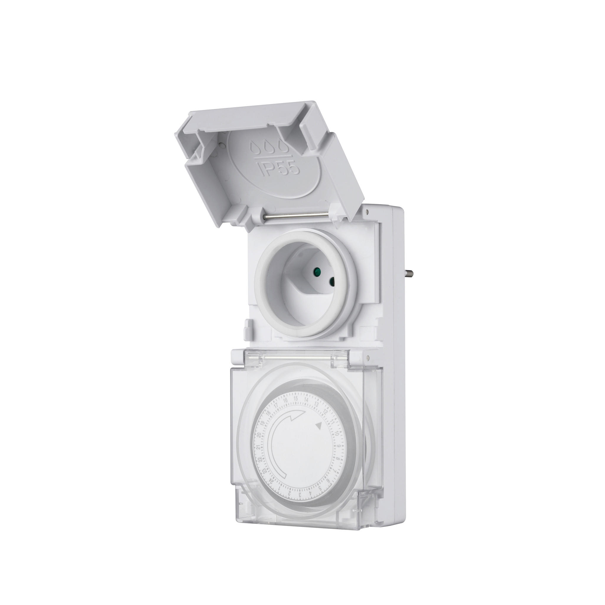 ZEITSCHALTUHR - Weiss, Basics, Textil (7,7/15,20/9,50cm) - Eglo