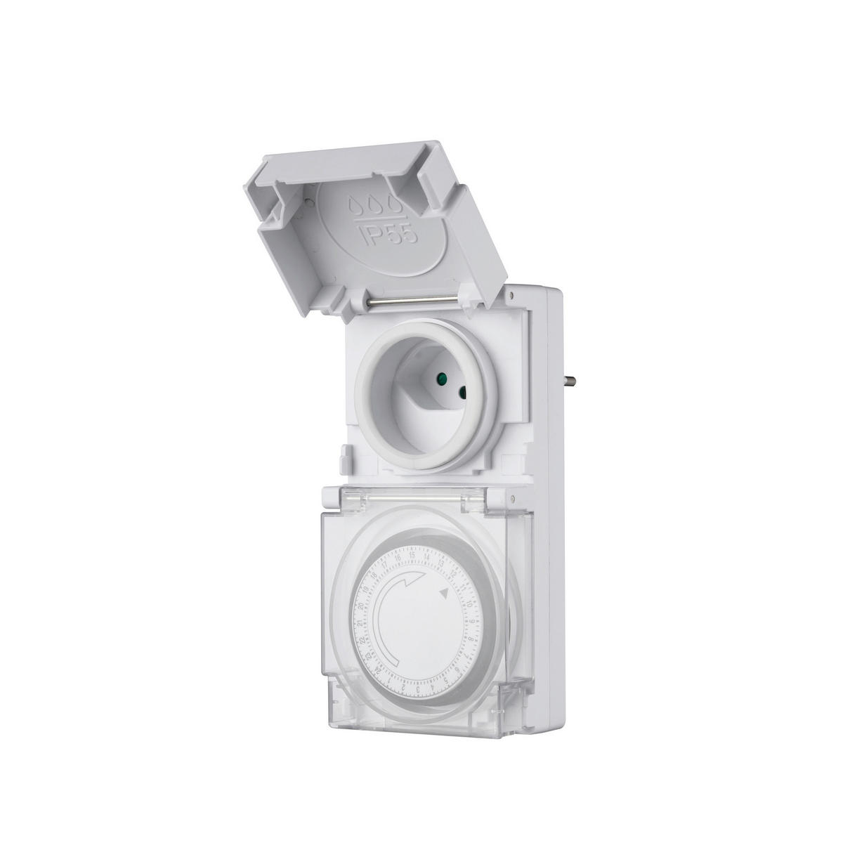 ZEITSCHALTUHR - Weiss, Basics, Textil (7,7/15,20/9,50cm) - Eglo