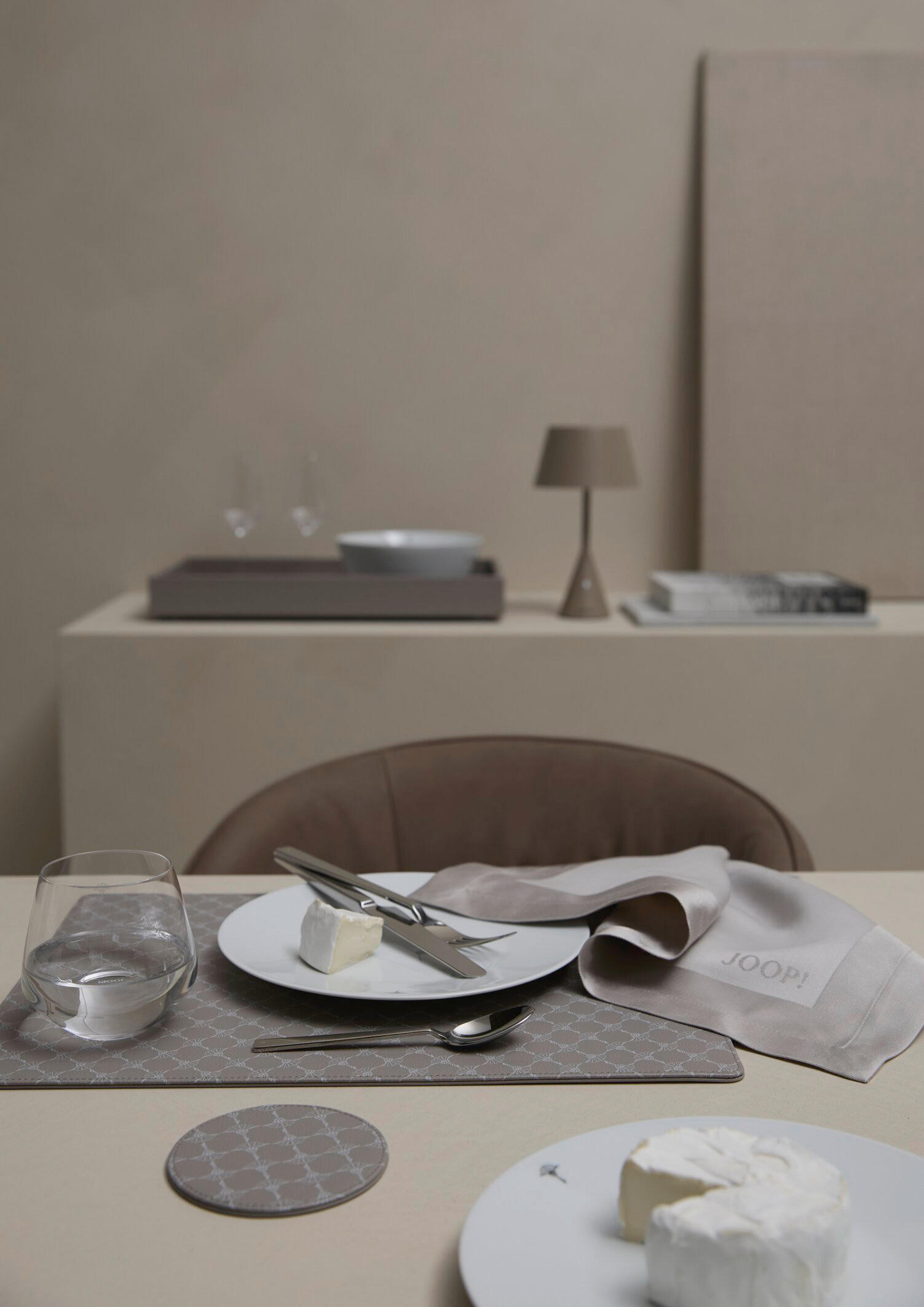 Thumbnail - Joop! Glasuntersetzerset Cornfloweraccessoires, Weiß, Grau, Kunststoff, rund, 11.5x4.5x11.5 cm, Handmade in Thailand, Wo...