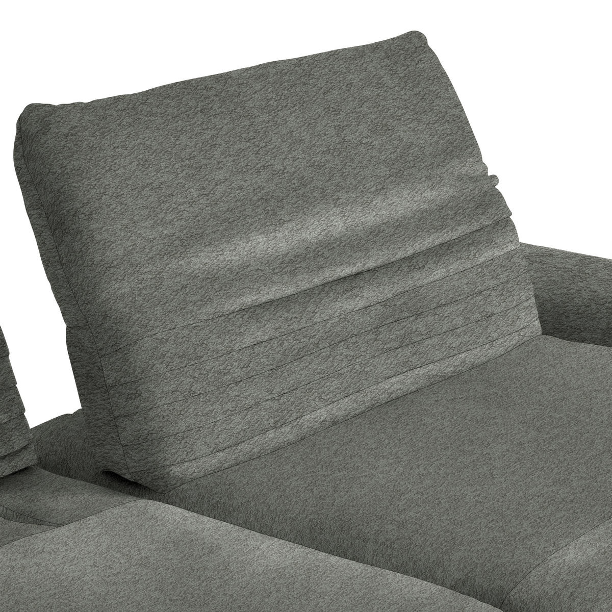 ECKSOFA  in Teddystoff Grau  280/170-195 cm  - Schwarz/Grau, Design, Textil/Metall (280/170-195cm) - Dieter Knoll