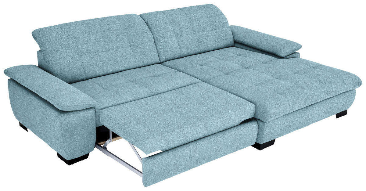 ECKSOFA Webstoff Hellblau  - Schwarz/Hellblau, Design, Textil/Metall (265/180cm) - Carryhome