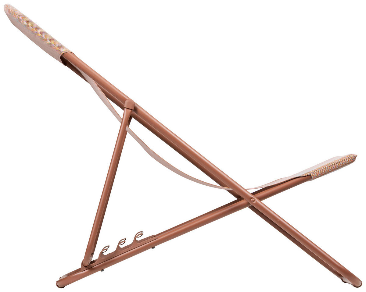 STRANDSTUHL Stahl Rotbraun  - Rotbraun, Basics, Textil/Metall (62/77-91/76-82cm) - Lafuma Mobilier