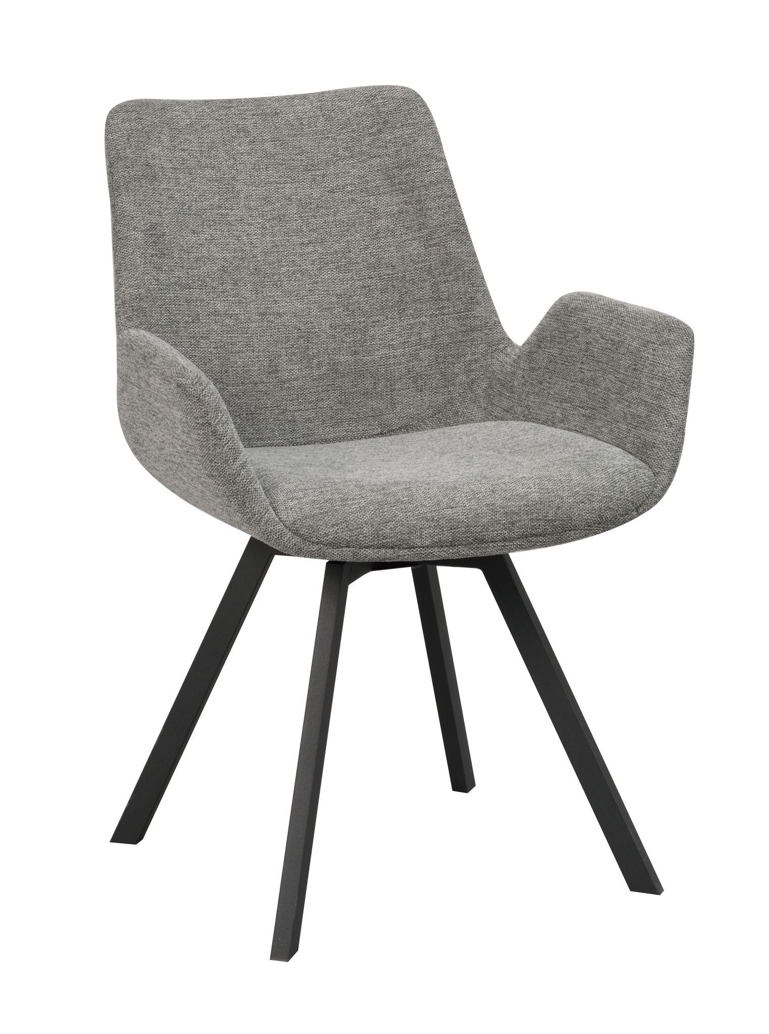 STOL flatväv  - svart/grå, Klassisk, metall/textil (58/83/60cm) - Rowico