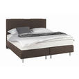 BOXSPRINGBETT 140/200 cm  in Braun  - Alufarben/Braun, Design (140/200cm) - Carryhome