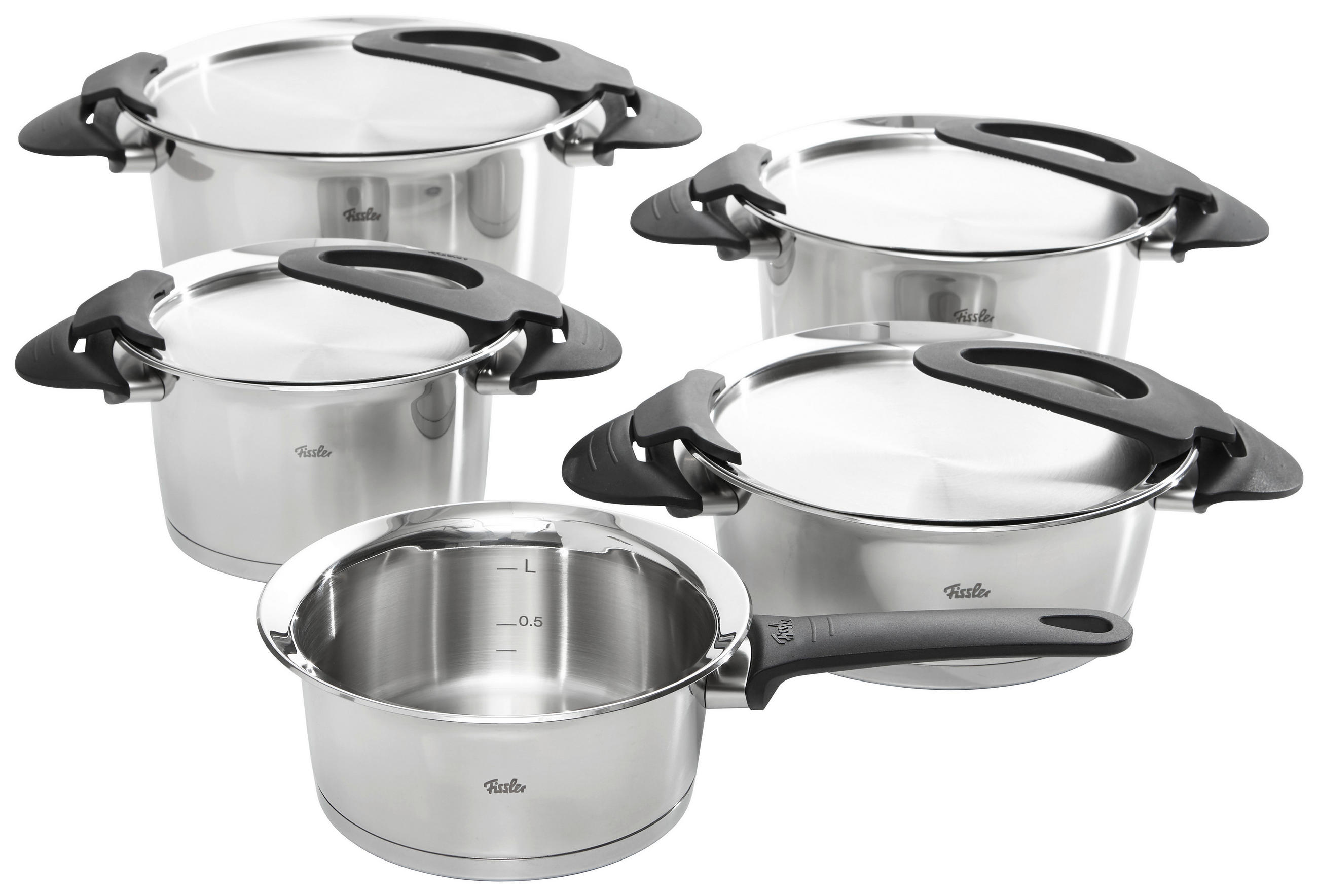 KOCHTOPFSET Intensa 5-teilig  - Silberfarben, Basics, Metall - Fissler