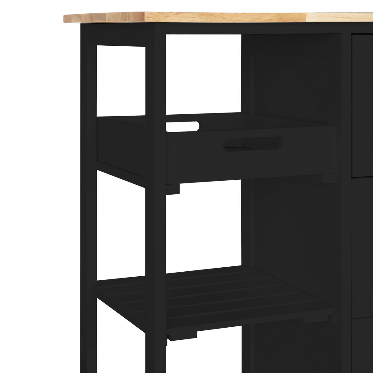 KÜCHENINSEL   in Naturfarben, Schwarz  - Schwarz/Naturfarben, Basics, Holz/Holzwerkstoff (67/84/37cm) - MID.YOU