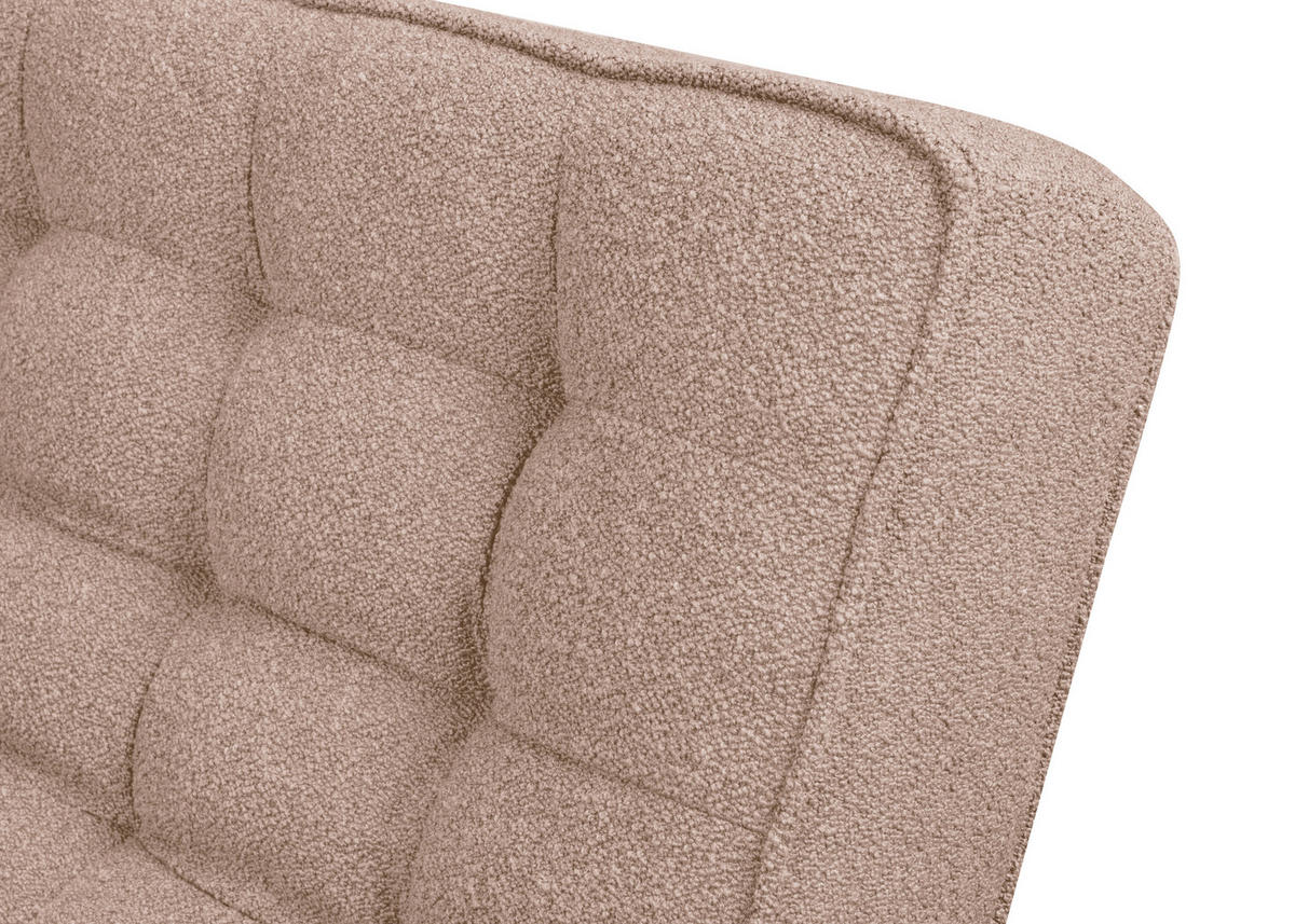 SITZBANK 183/90/79 cm Webstoff Beige Eiche vollmassiv  - Eichefarben/Beige, Design, Holz/Textil (183/90/79cm) - Linea Natura