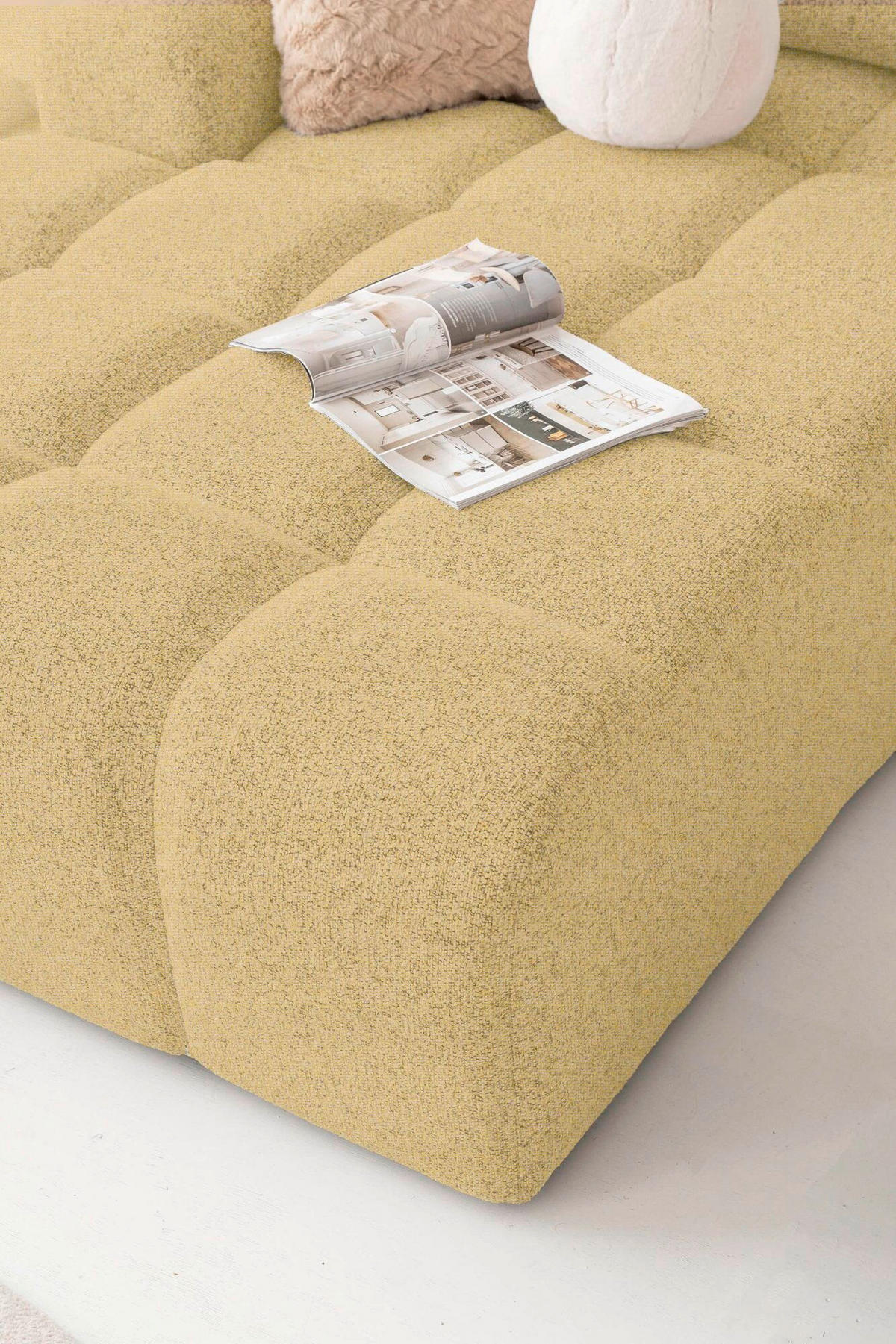 WOHNLANDSCHAFT in Gelb  - Gelb/Schwarz, Design, Kunststoff/Textil (184/333/213cm) - MID.YOU