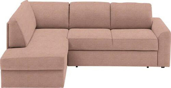 ECKSOFA in Webstoff Hellrot  - Hellrot/Schwarz, KONVENTIONELL, Kunststoff/Textil (165/224cm) - Xora