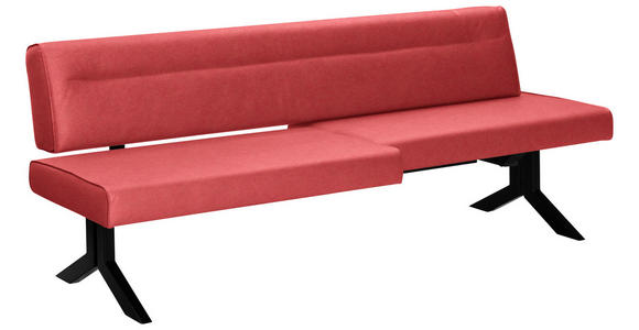 SITZBANK 220/87/70-86 cm  in Rot  - Rot/Schwarz, KONVENTIONELL, Textil/Metall (220/87/70-86cm) - Moderano