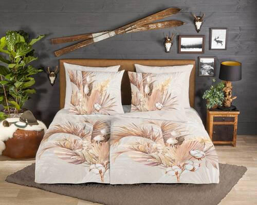WENDEBETTWÄSCHE Gia Biber 155/220 cm  - Beige/Braun, Natur, Textil (155/220cm)