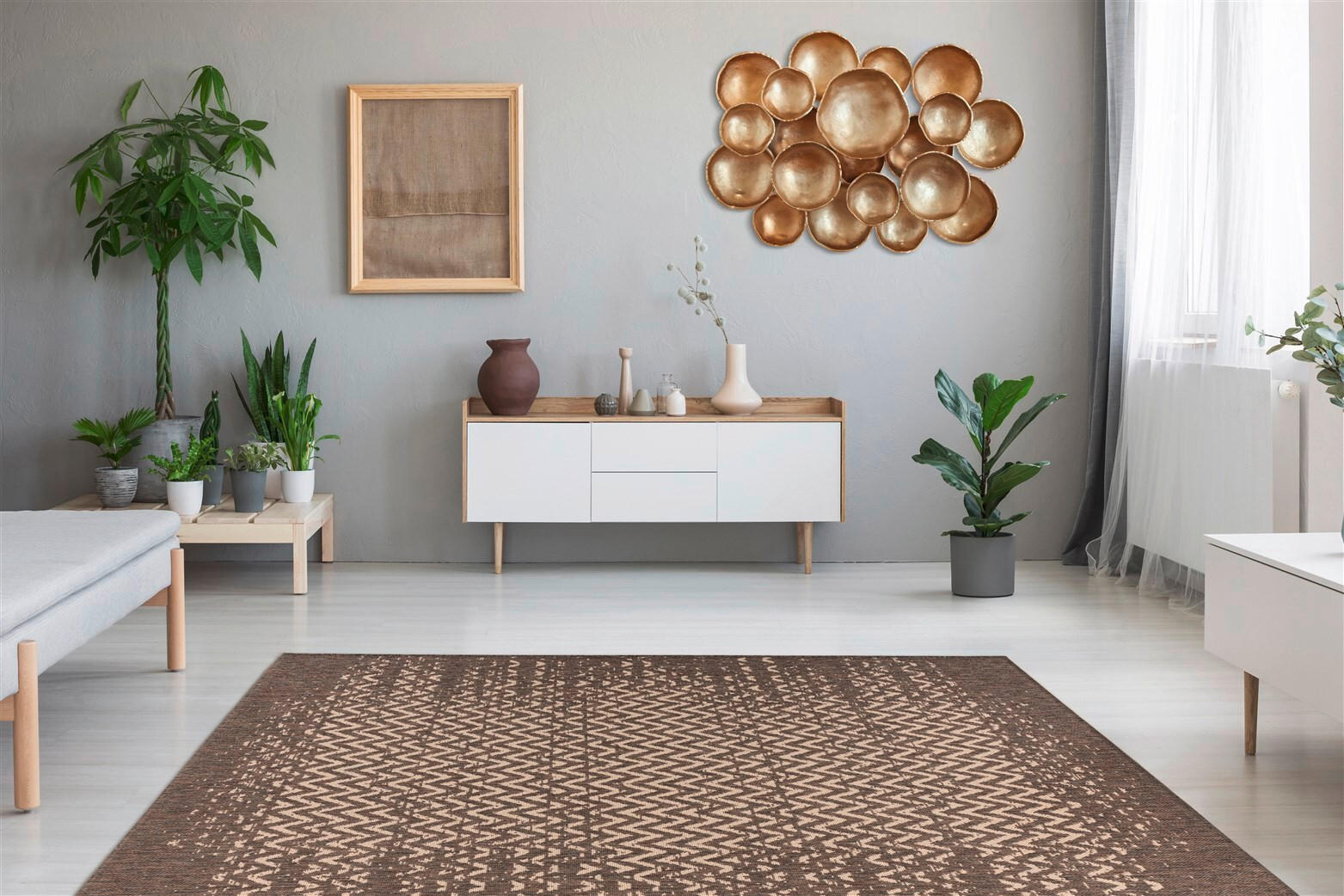 FLACHWEBETEPPICH 200/290 cm Splash 600 Braun / Creme Braun, Creme  - Creme/Braun, KONVENTIONELL, Textil (200/290cm)