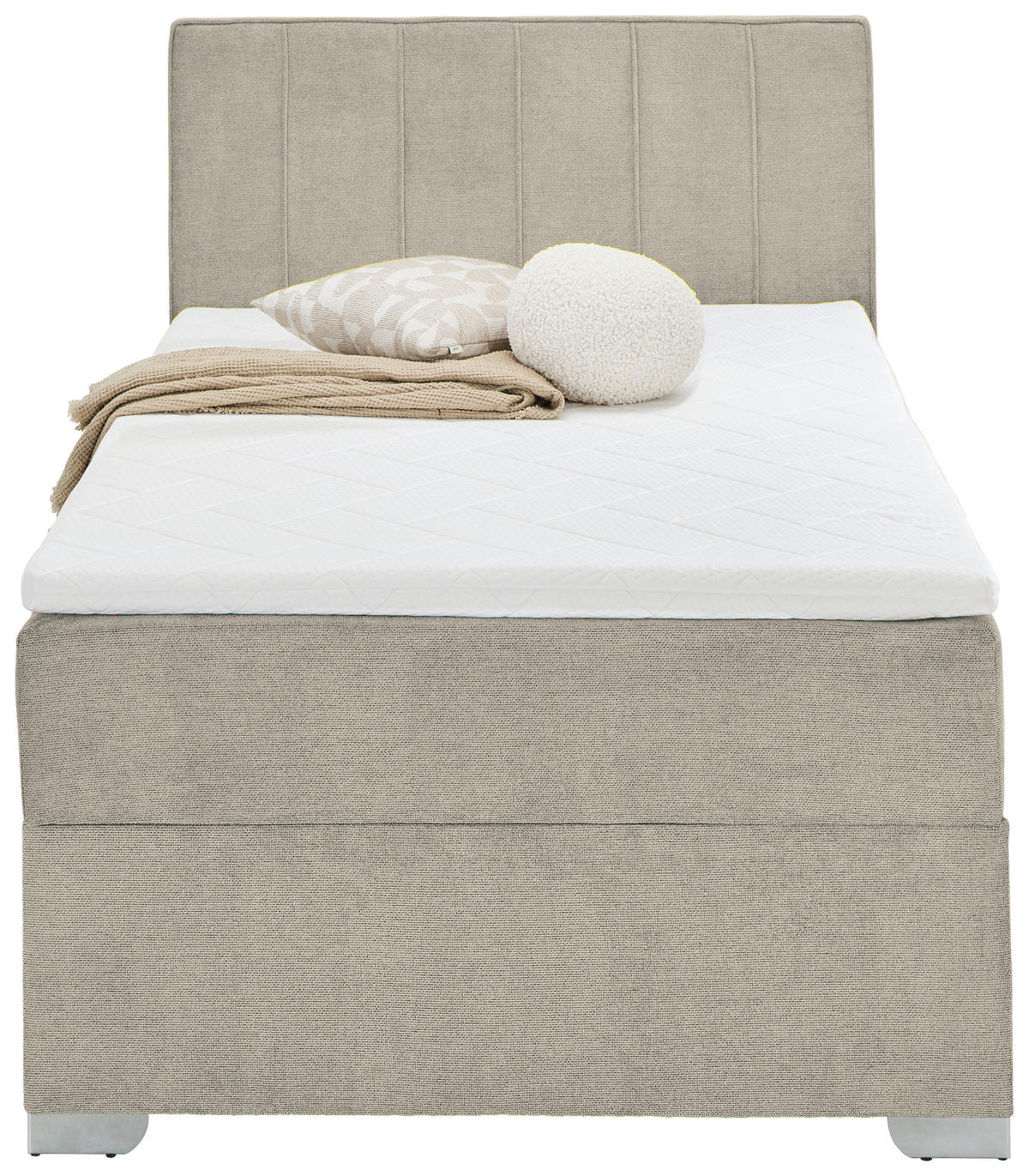 BOXBETT 120/200 cm  in Creme  - Chromfarben/Creme, Trend, Kunststoff/Textil (120/200cm) - Boxxx