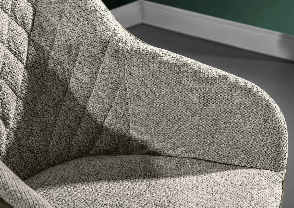 SCAUN CU BRAȚE in verde, negru  - verde/negru, Lifestyle, lemn/textil (60/83/65cm) - Landscape