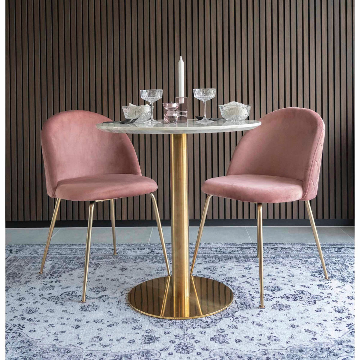 ESSTISCH in Holzwerkstoff 70/70/75 cm  - Messingfarben/Grauweiß, MODERN, Holzwerkstoff/Metall (70/70/75cm) - MID.YOU