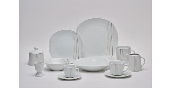 KOMBISERVICE Grau, Weiß, Sandfarben, Beige Concerto 62-teilig 6 Personen  - Sandfarben/Beige, Basics, Keramik - Novel