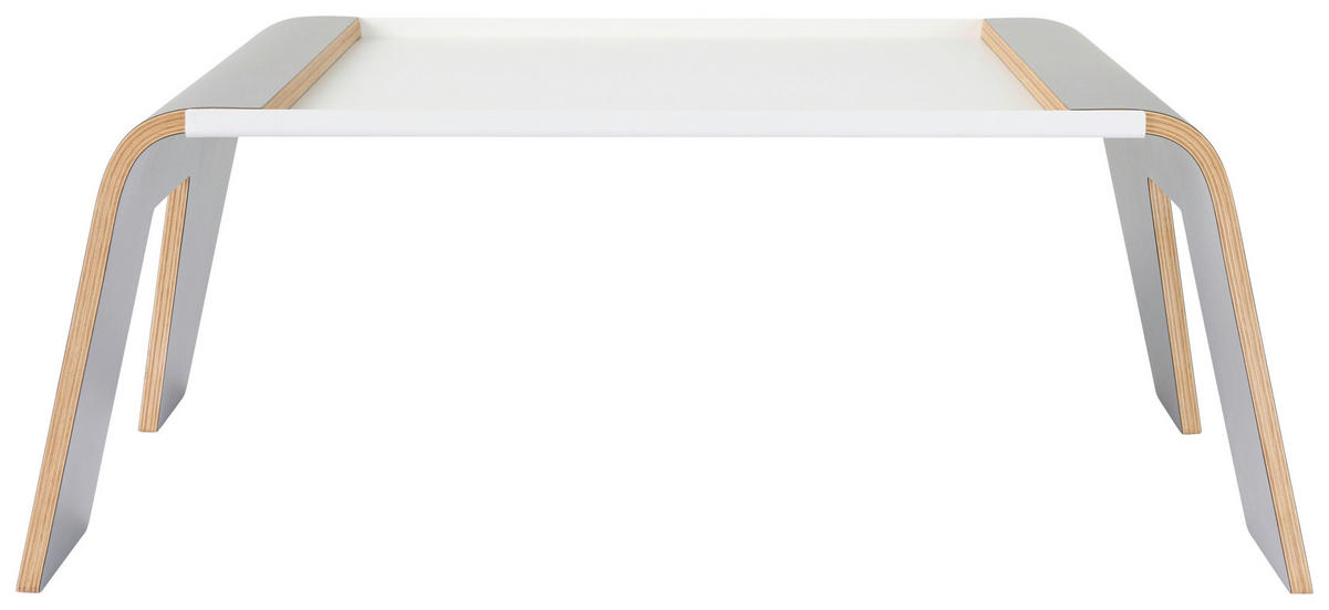 BETTTISCH Metall, Holz Buche  - Buchefarben/Weiß, Basics, Holz/Metall (65/37/24cm) - Tojo