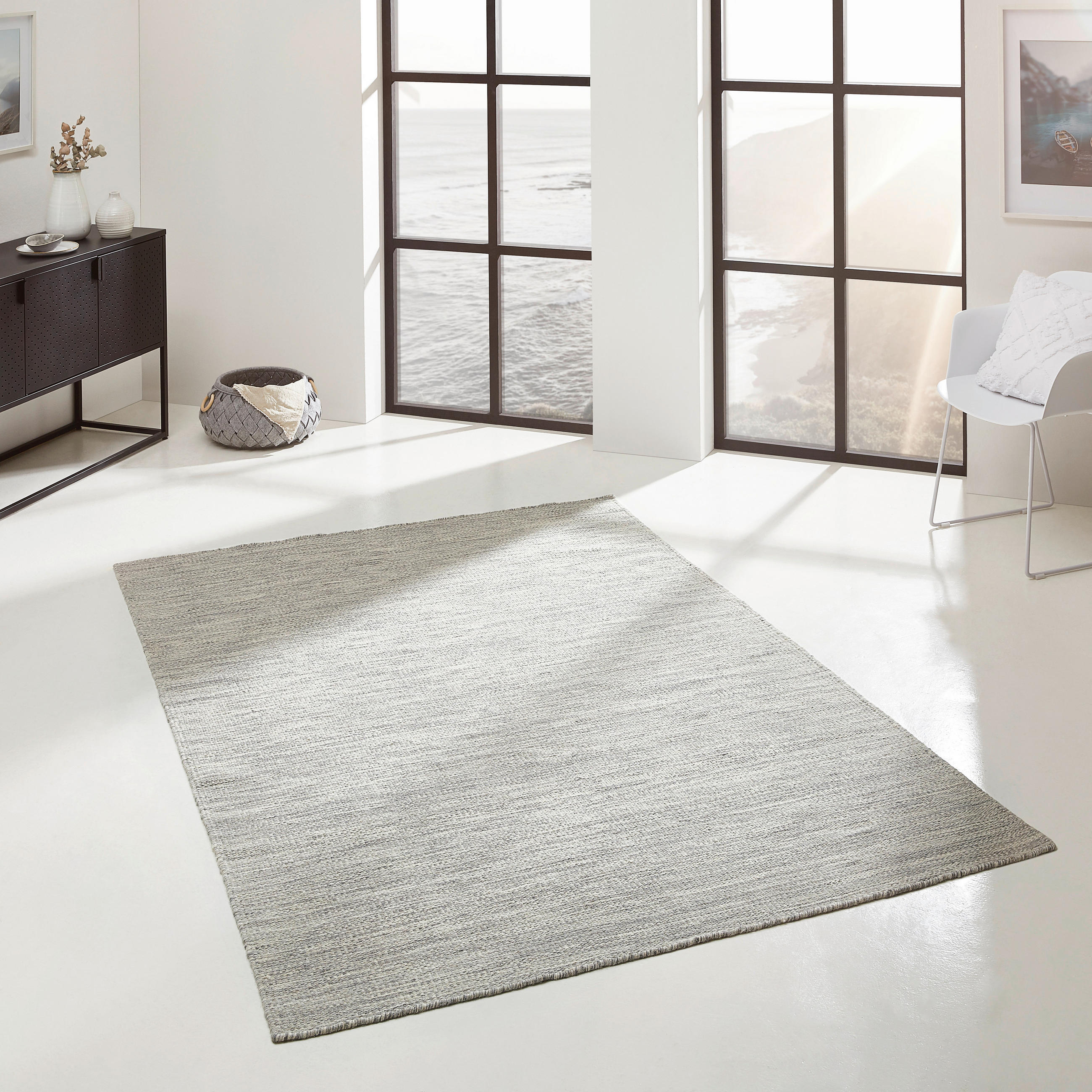 VLNENÝ KOBEREC, 70/130 cm, strieborná - strieborná, Natur, textil (70/130cm) - Linea Natura