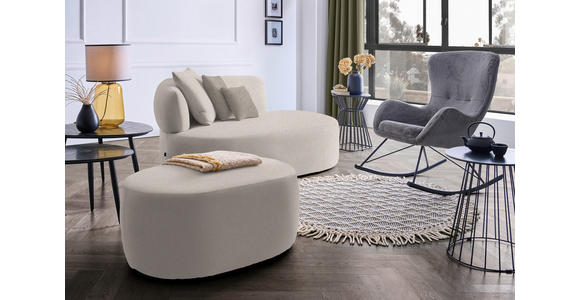 RÉCAMIERE  in Plüsch Greige, Graubraun  - Greige/Graubraun, MODERN, Kunststoff/Textil (166/86/105cm) - Hom`in