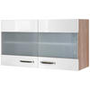 KÜCHENOBERSCHRANK 100/54,8/32 cm  in Sonoma Eiche, Weiß Hochglanz  - Edelstahlfarben/Weiß Hochglanz, MODERN, Holzwerkstoff/Metall (100/54,8/32cm) - FlexWell