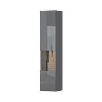 VITRINA boja orahovog drveta, antracit visoki sjaj   - antracit visoki sjaj/boja orahovog drveta, Dizajnerski, staklo/metal (30/140/29cm)