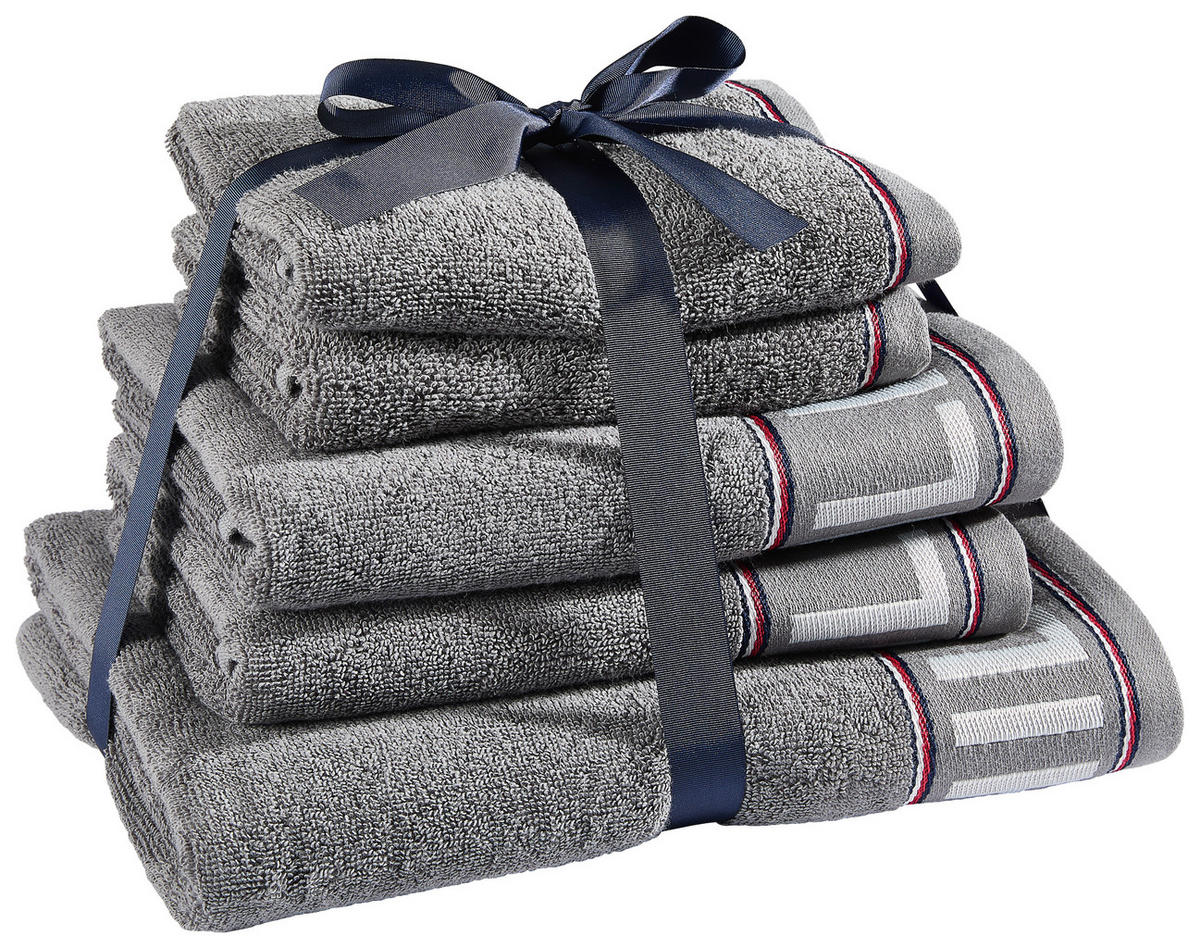 FROTTIERSET Degree Grau 5-teilig  - Grau, Basics, Textil - Tommy Hilfiger