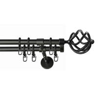 VORHANGSTANGE 230 cm  - Schwarz, KONVENTIONELL, Metall (230cm)