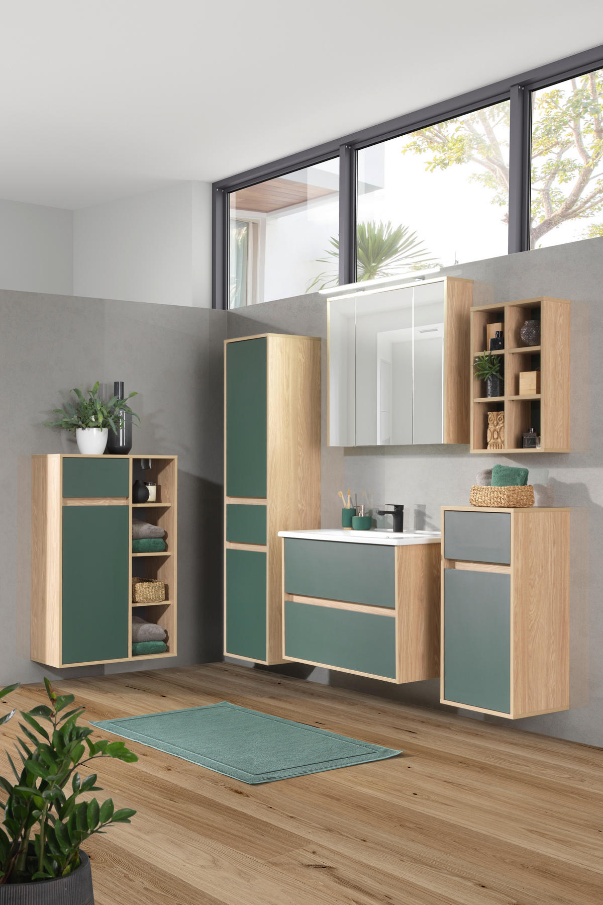 SPIEGELSCHRANK 83,3/75,8/16,1 cm  - Eichefarben/Nickelfarben, Basics, Glas/Holzwerkstoff (83,3/75,8/16,1cm) - Stylife