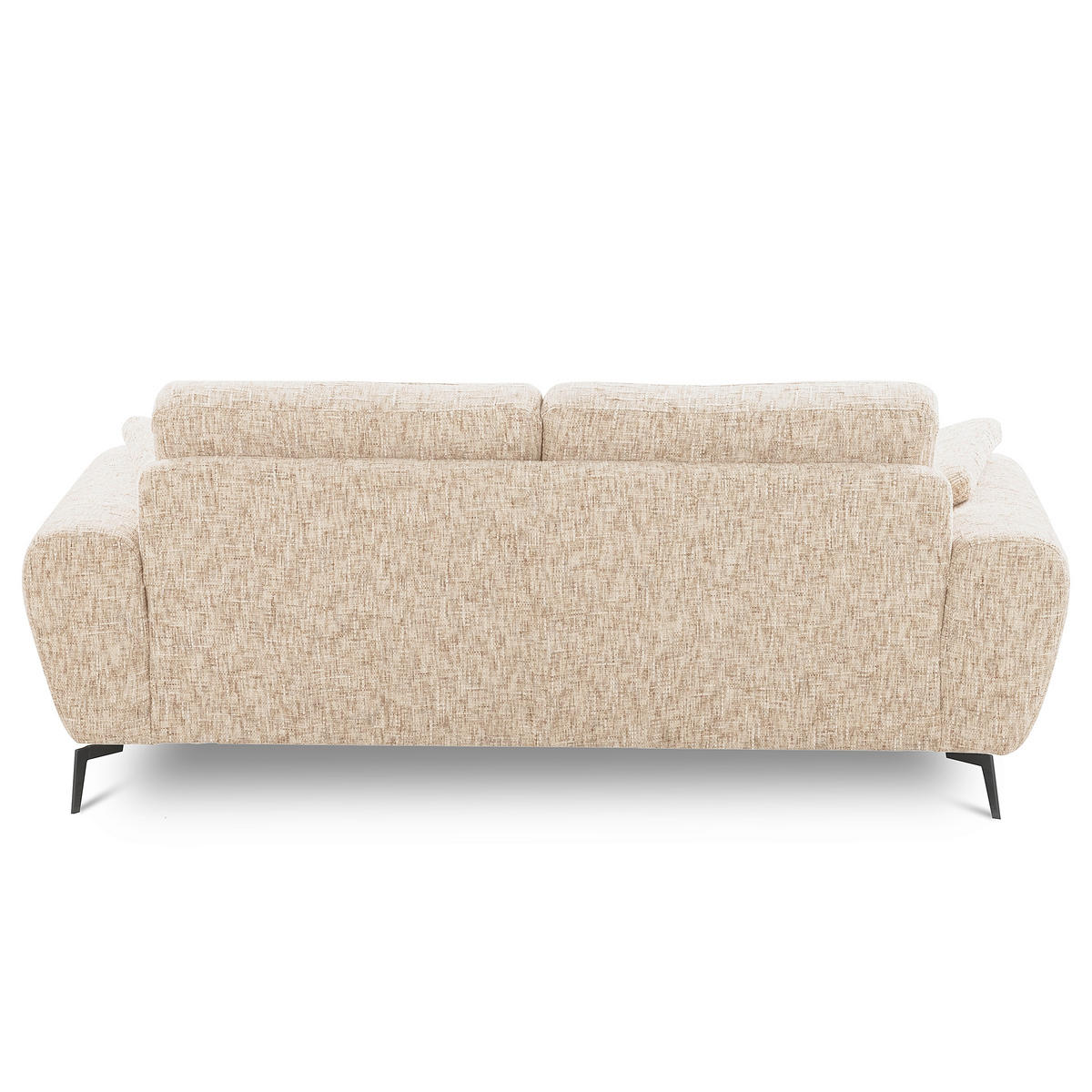 2-SITZER-SOFA Webstoff Beige  - Beige/Schwarz, Design, Textil/Metall (157/85/92cm) - Livetastic