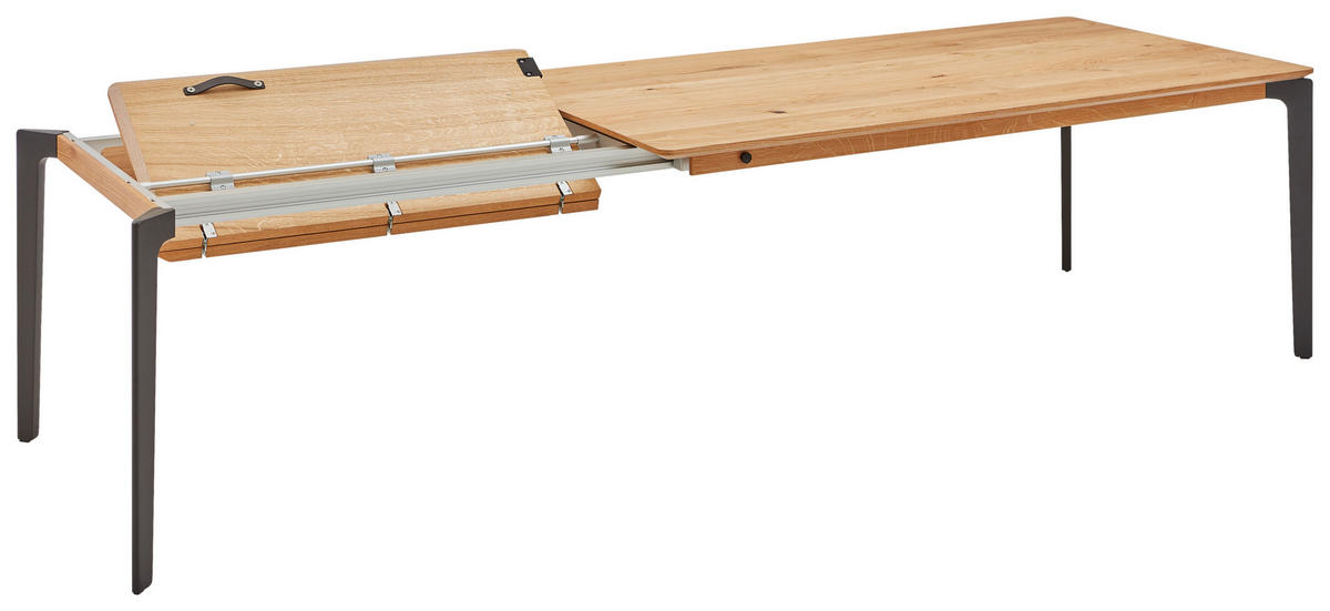 ESSTISCH in Holz, Metall 190/100/75 cm  - Wildeiche/Anthrazit, Design, Holz/Metall (190/100/75cm) - Venjakob