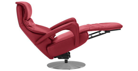 RELAXSESSEL in Leder Rot  - Edelstahlfarben/Rot, Design, Leder/Metall (75/117/88cm) - Dieter Knoll