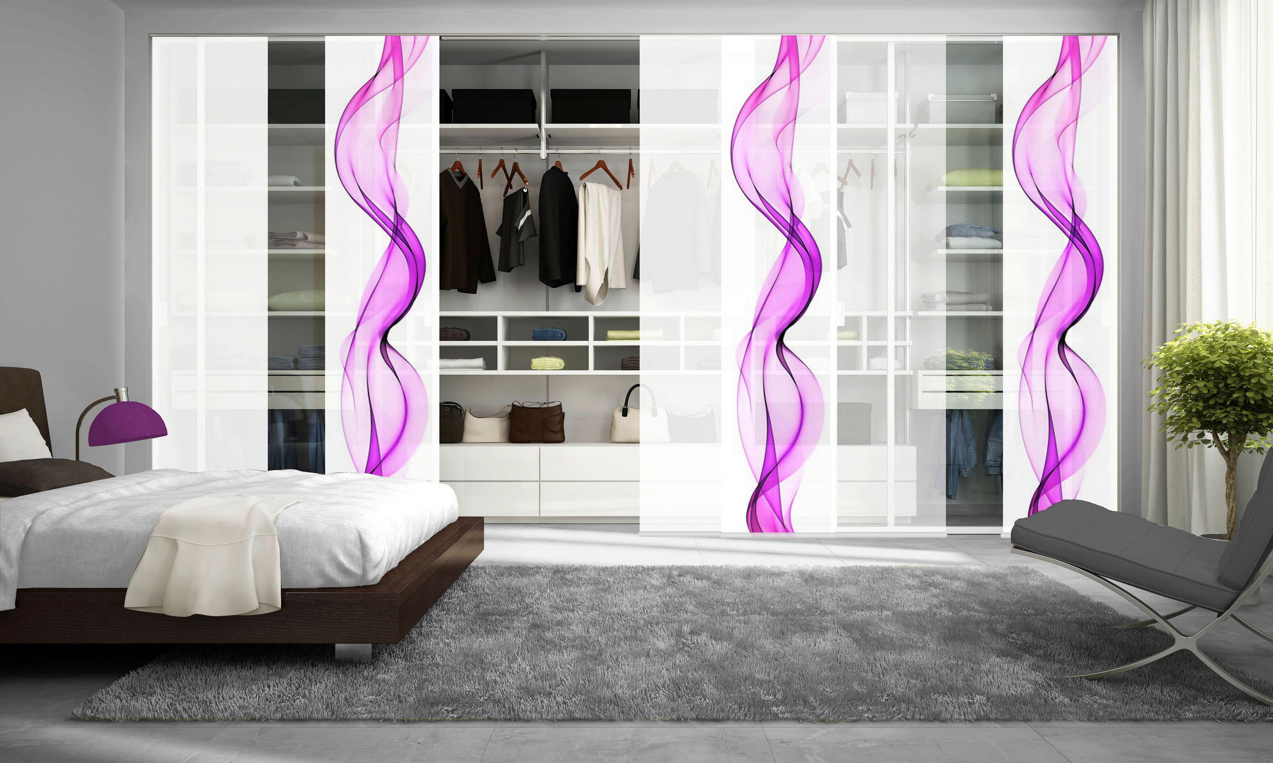 FLÄCHENVORHANG in Beere halbtransparent  - Beere, Design, Textil (60/245cm)