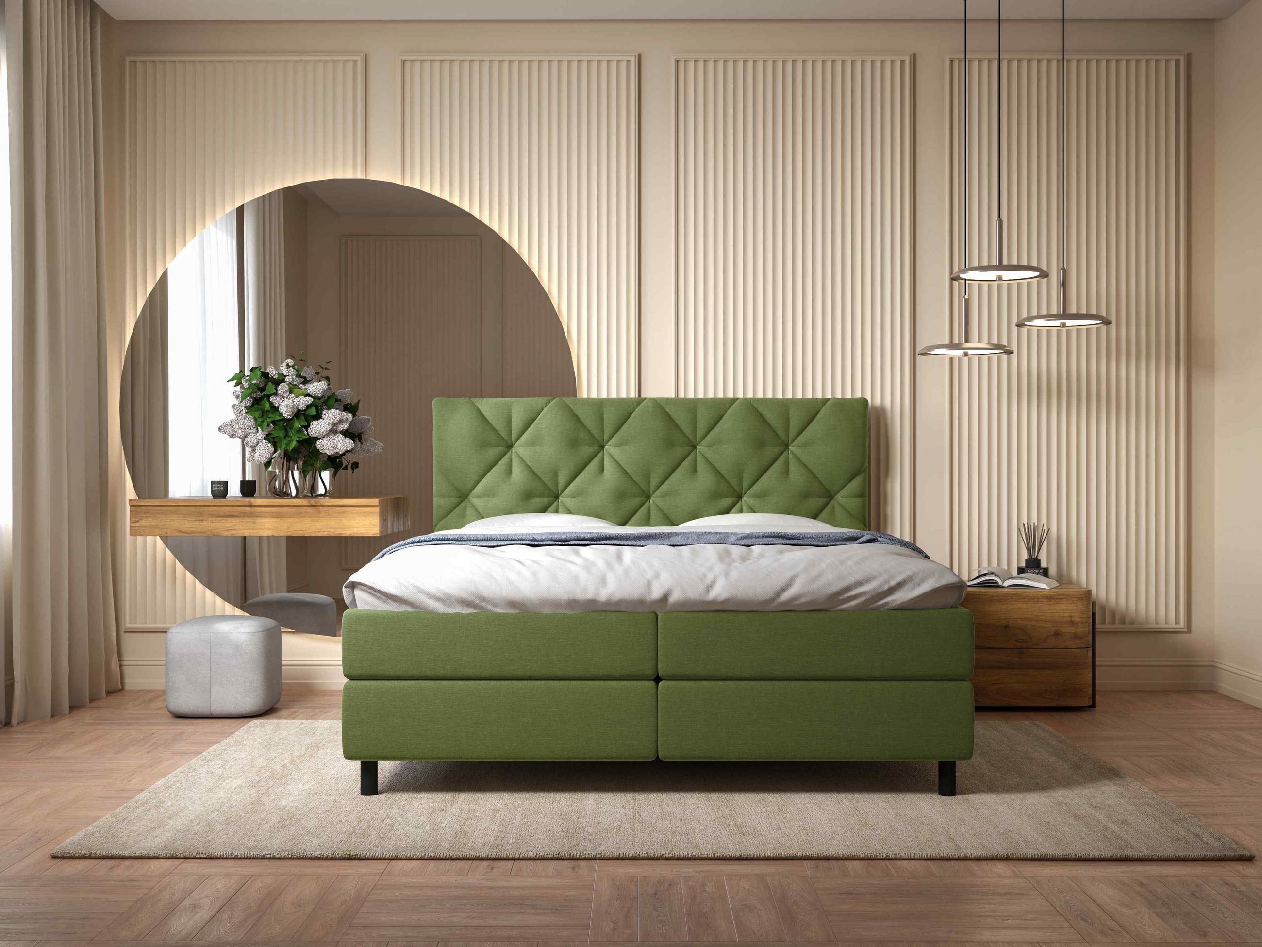BOXBETT 140/200 cm  in Grün  - Schwarz/Grün, Design, Holz/Holzwerkstoff (140/200cm) - Esposa