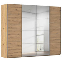 SCHWEBETÜRENSCHRANK 271/223/68 cm,  in Eiche Artisan, 4 Tür(en)  - Chromfarben/Eiche Artisan, Design, Holzwerkstoff/Metall (271/223/68cm) - Novel