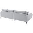 ECKSOFA  in Cord Hellgrau  173/280 cm  - Hellgrau/Schwarz, KONVENTIONELL, Textil/Metall (173/280cm) - Hom`in