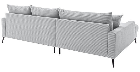 ECKSOFA  in Cord Hellgrau  173/280 cm  - Hellgrau/Schwarz, KONVENTIONELL, Textil/Metall (173/280cm) - Hom`in